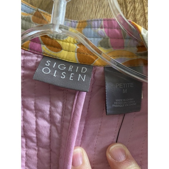 NEW Sigrid Olsen Silk Multicolored Jacket Quilted Floral Pattern Sz Petite M NWT - Picture 6 of 15